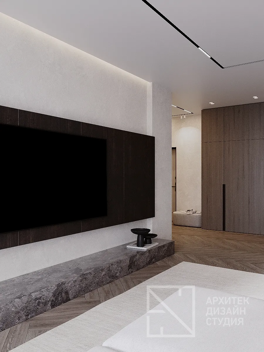 Дизайн интерьера квартиры в г. Абакан по ул. Авиаторов 1В/2 - Гостиная-кухня - Фото 13